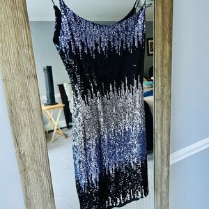 Sequin Black, Purple and Silver Dress
